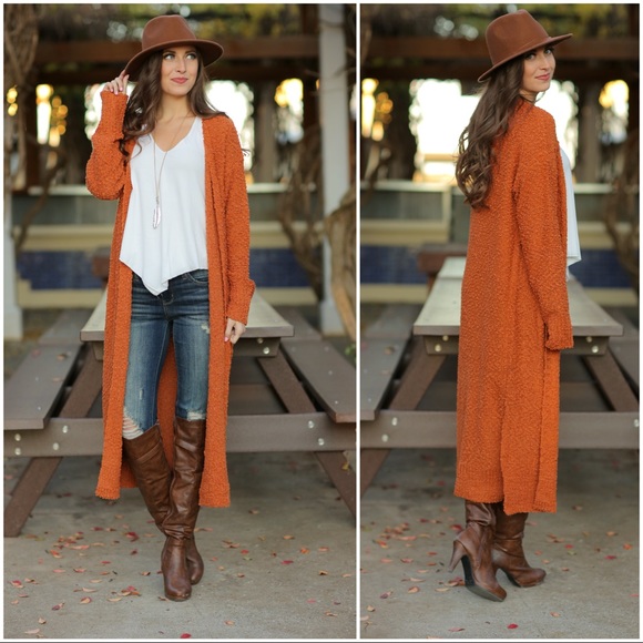 ✨LAST✨Rust Soft Long Sleeve Open  Long Cardigan - Picture 2 of 2
